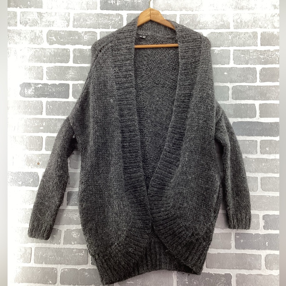 Theory Charcoal Wool/Mohair cardigan sweater size medium‎